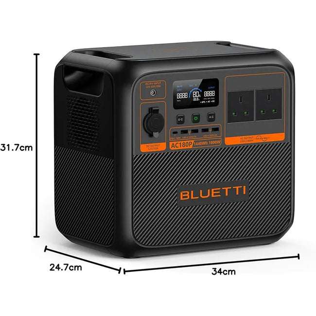 BLUETTI AC180P Portable Power Station – 1440Wh, 1800W LiFePO₄