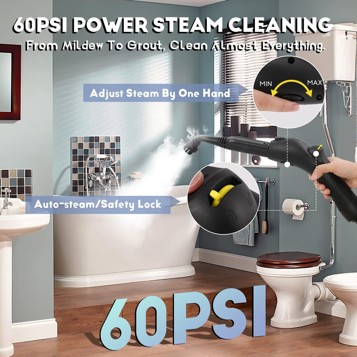 Toller 2000W 3.4L Multifunctional Steam Cleaner – 13-in-1 Portable Cleaning System