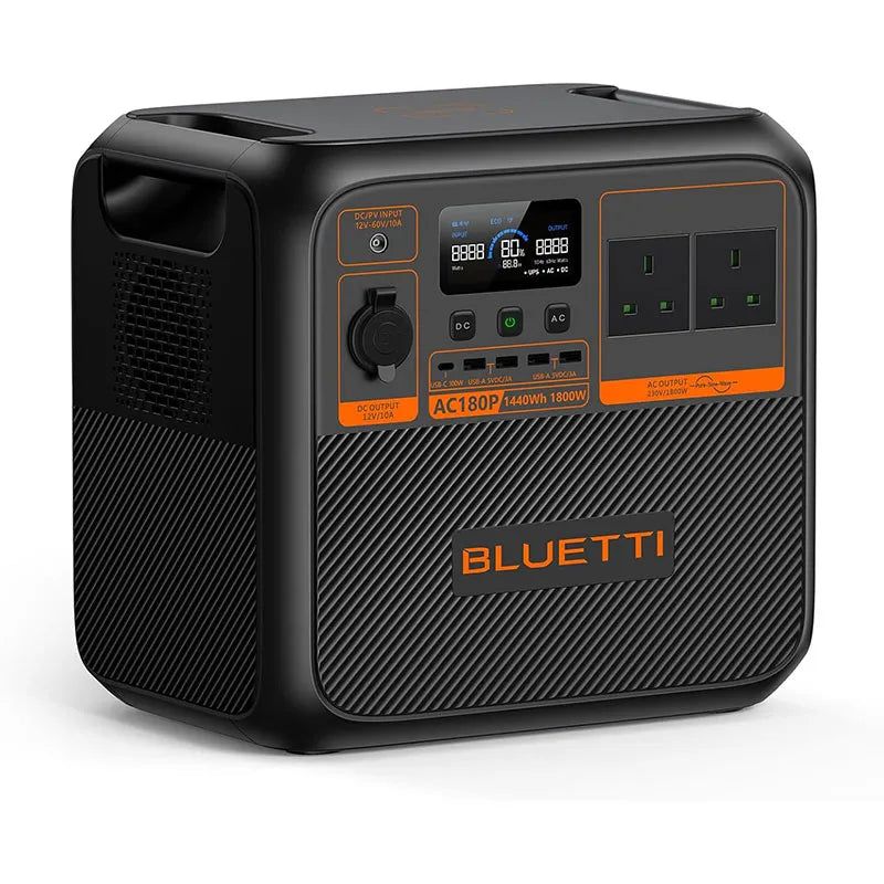BLUETTI AC180P Portable Power Station – 1440Wh, 1800W LiFePO₄