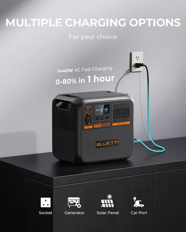 BLUETTI AC180P Portable Power Station – 1440Wh, 1800W LiFePO₄