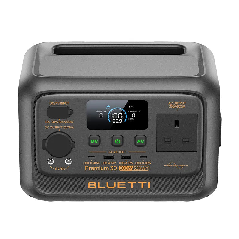 BLUETTI Premium 30 V2 Portable Power Station – 320Wh, 600W LiFePO₄