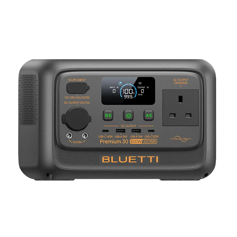 BLUETTI Premium 30 V2 Portable Power Station – 320Wh, 600W LiFePO₄