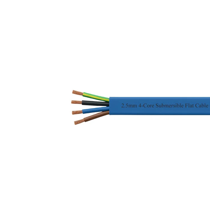 Tronic 2.5mm² 4-Core Submersible Flexible Cable – Flat Waterproof Type