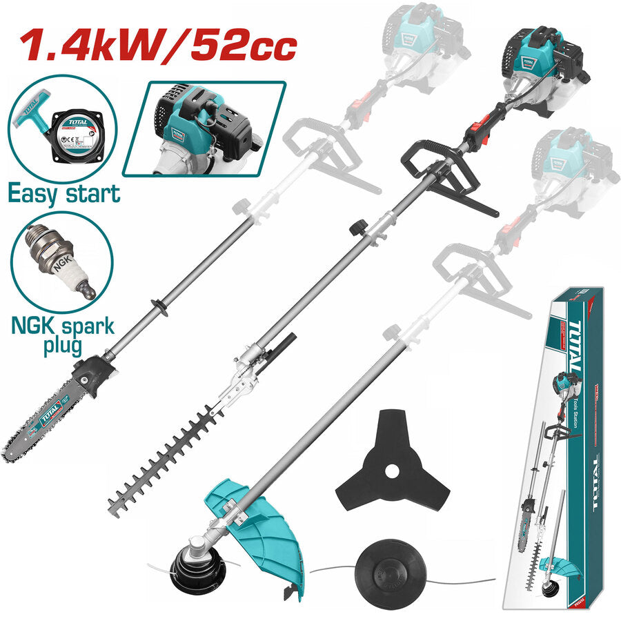 TOTAL TMT55211 4-in-1 Petrol Multi-Tool – 52CC, 1.4kW / 2.2HP