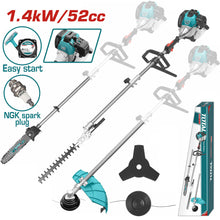 TOTAL TMT55211 4-in-1 Petrol Multi-Tool – 52CC, 1.4kW / 2.2HP