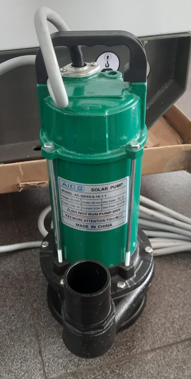 Aico Japan AC-QDX8.0-18-1.1 Solar Shallow Submersible Pump – 1100W, 32m Head, 2 Inch