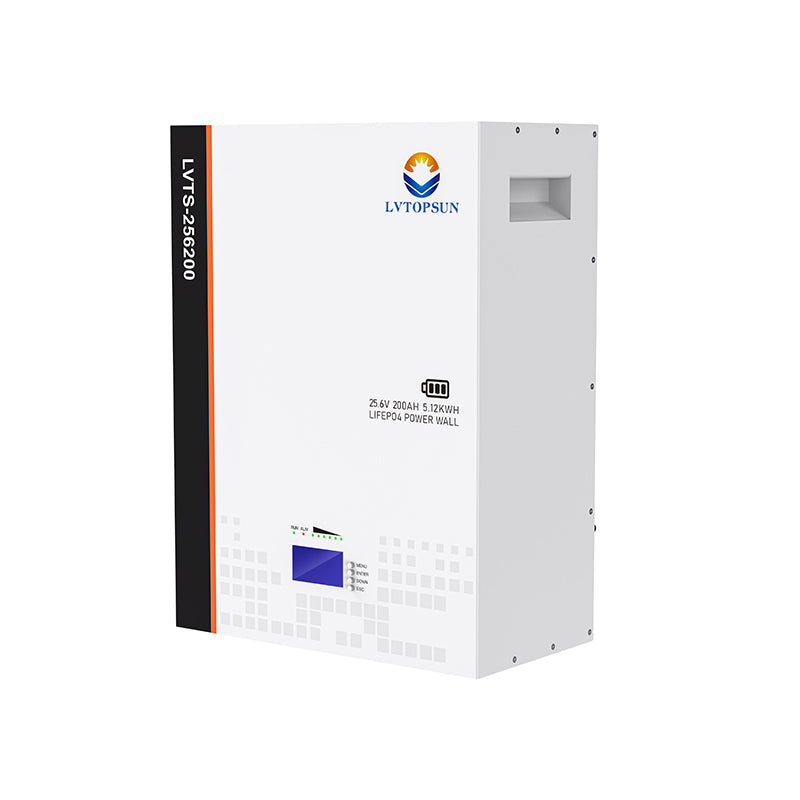 LVTOPSUN 5.12kWh Lithium Battery – 25.6V 200Ah LiFePO₄ Power Wall